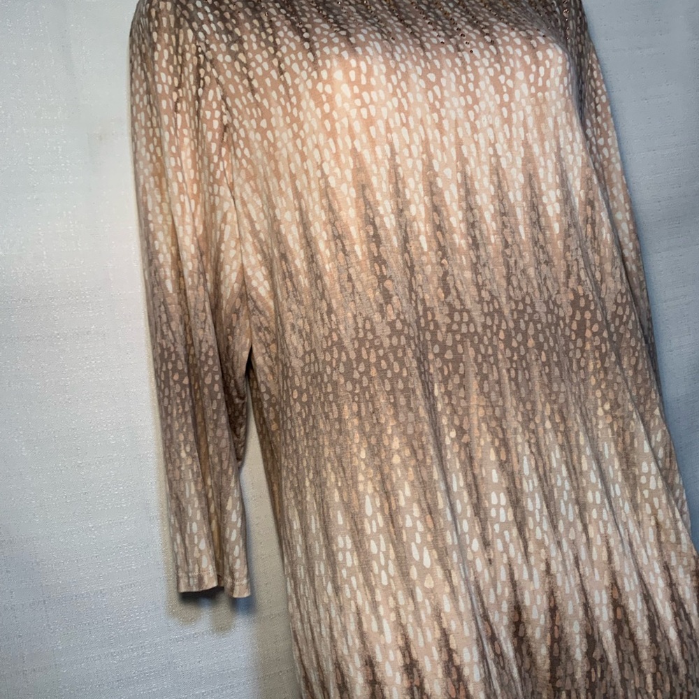 Ruby Rd. Beige Patterned Women's Blouse - image 5